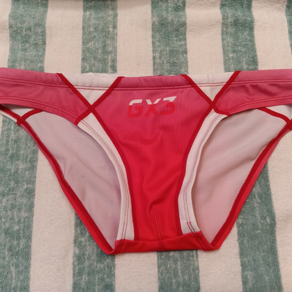 NIB UNIQUE ASIAN GOTTZU "GX3" SWIM BRIEF, REDS / PINK, ASIAN SIZE "XL"